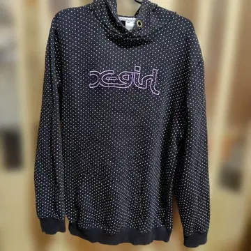 x-girl 도트 무늬 후드티
