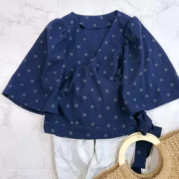 U by SPICK&SPAN 도트 무늬 카슈쿨 티셔츠 린넨 혼방