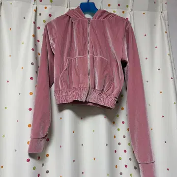 Rockcake 벨로아 핑크 맨투맨 집업