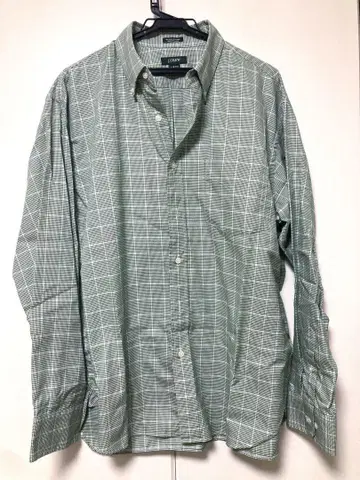 J.CREW 그린 체크 긴팔 셔츠