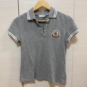 MONCLER 그레이 피케 셔츠 XS 슬림핏