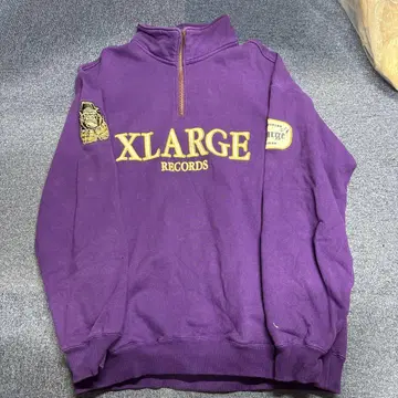 XLARGE RECORDS 퍼플 하프 지퍼 후드티