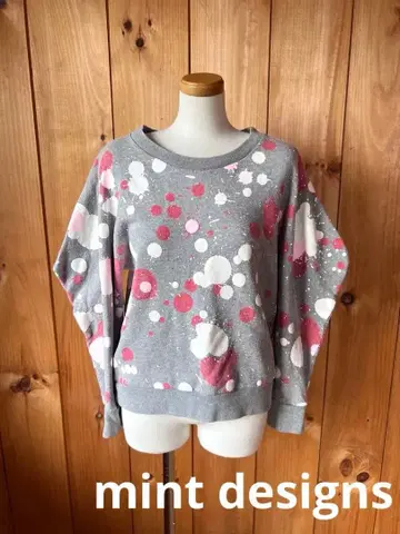 민트 디자인/상의/맨투맨/트레이닝복/올 패턴/라이트 그레이/코튼