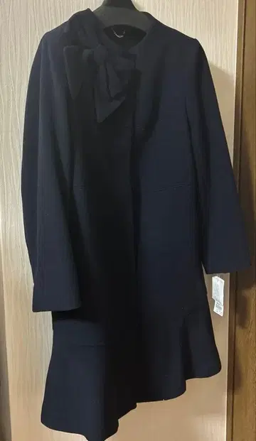 택 포함 새상품 로즈 티아라 리본 코트 빅 사이즈 42