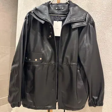 ssstein SHEEP LEATHER HOODED ZIP JACKET