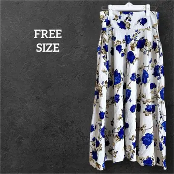 노브랜드 [ FREE ] 플라워 프린트 플레어 스커트 롱 기장