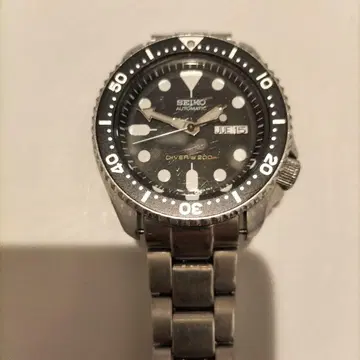 세이코 자동 와인딩 시계 200m 방수 블랙