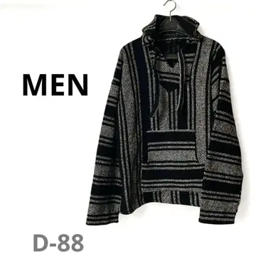 MEN 멕시칸 후드티 자켓 후드 부착 속기모 브라운X화이트 따뜻함