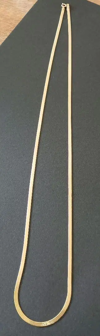 헤링본 롱 목걸이 70cm 리버서블 골드 컬러