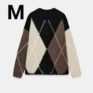 완판템 ZARA 마름모 니트 스웨터 M