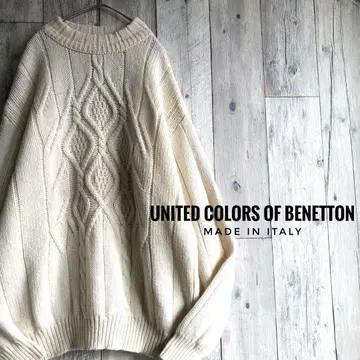 올드 이탈리아제 BENETTON 베네통 셰틀랜드 울 니트