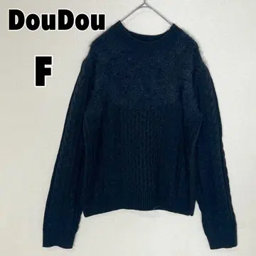 DouDou 두두 케이블 무늬 샤기 니트 스웨터