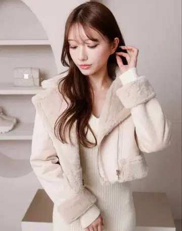 [ 컨디션 최상 ] LIPSERVICE 립서비스 무스탕 코트 라이더스