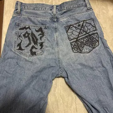 남성용 데님 낙서 리메이크 데님