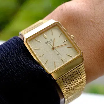 Seiko 빈티지 골드 메쉬 밴딩 스퀘어 시계