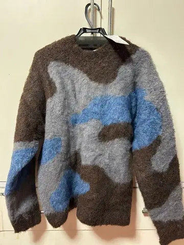 DISCOAT 카모플라쥬 패턴 니트 스웨터 M