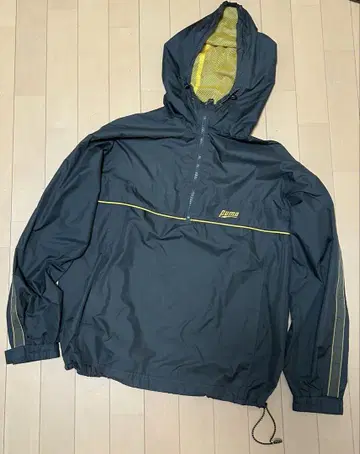 레어 90s 구형 로고 푸마 나일론 자켓 자수 그린 히트유니온