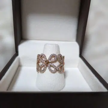 로즈 골드 꽃 모티브 반지