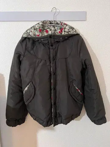 SUPER HAKKA 후드 부착 점퍼 블랙 리버서블 아우터