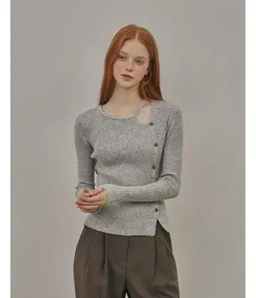 오늘만 가격 인하 TWEE 브라운 리브 긴팔 가디건