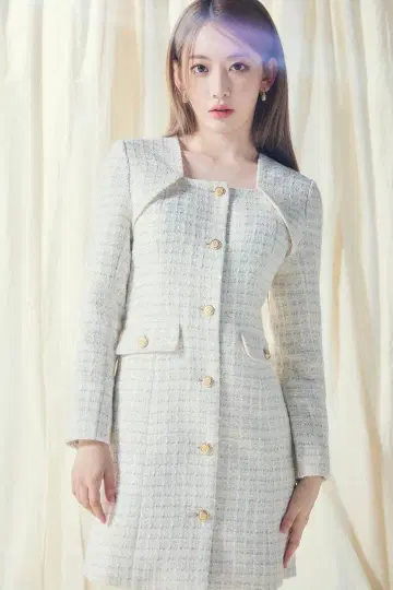 [ LILY BROWN x 미야와키 사쿠라 ] 트위드 자켓 미니 원피스