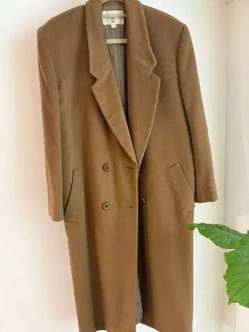 캐시미어 더블 브레스트 롱 코트 카멜 코트 고급