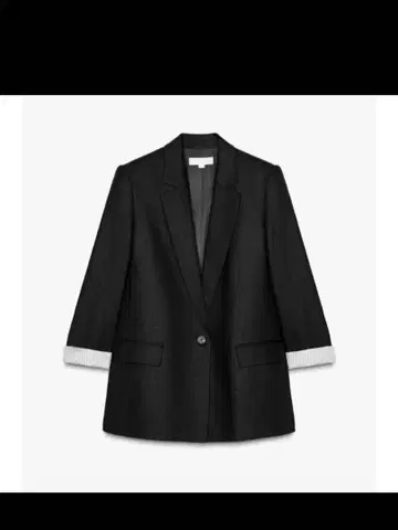 ZARA 프린트 패턴 커프스 린넨 블레이저