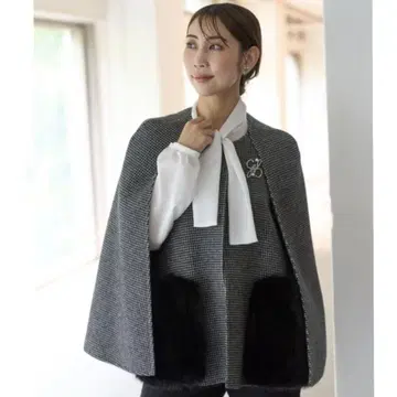 CELFORD 퍼 포켓 케이프 자켓