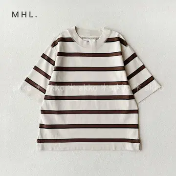 MHL 2024 스트라이프 보더 코튼 티셔츠
