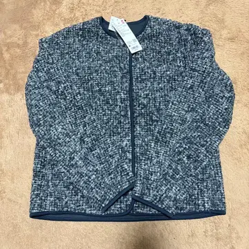 유니클로 보아 플리스 크루넥 가디건 다크 그레이 사이즈 M