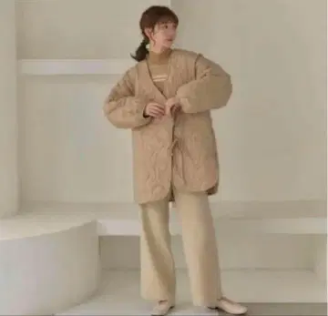 Eaphi 퀼팅 자켓 베이지