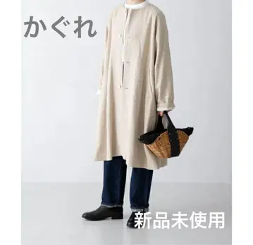 택 포함 새상품 카구레 린넨 레이온 텐트 코트