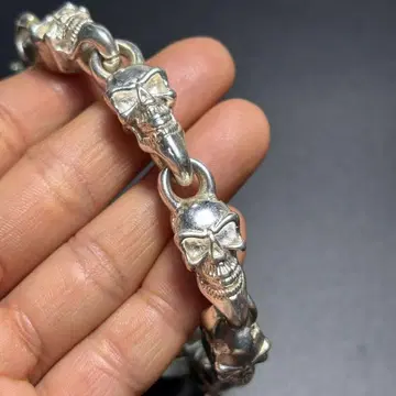 스컬 디자인 실버 체인 목걸이*5