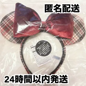 디즈니 머리띠 체크 빨간색 미사용 새상품
