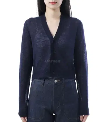 AURALEE KID MOHAIR SHEER CARDIGAN