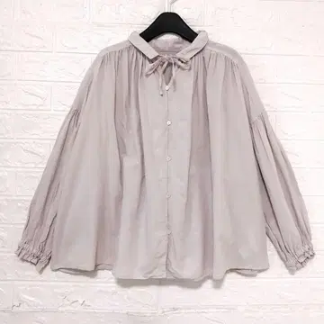 Gauze# 목 리본 끈 루즈핏 블라우스 F ree