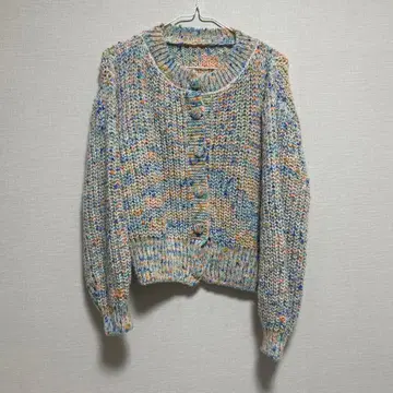 멀티 컬러 니트 가디건 긴팔