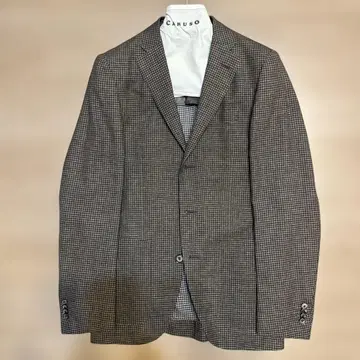 CARUSO 카루소 체크 무늬 테일러드 자켓