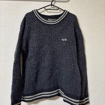 FREAK'S STORE 네이비 무늬 스웨터 L