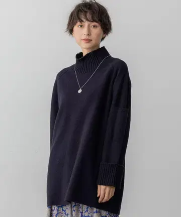 23구 보일 울 콤비 니트 튜닉