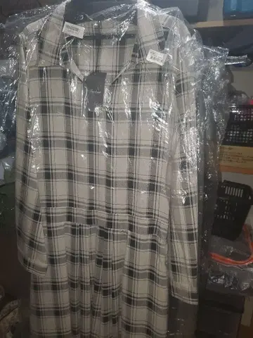 새상품 티어 클라세 체크 무늬 긴팔 셔츠 원피스 사이즈 15
