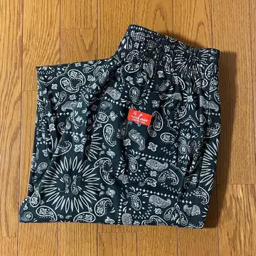 Cookman / 블랙 페이즐리 셰프 팬츠 사이즈 L