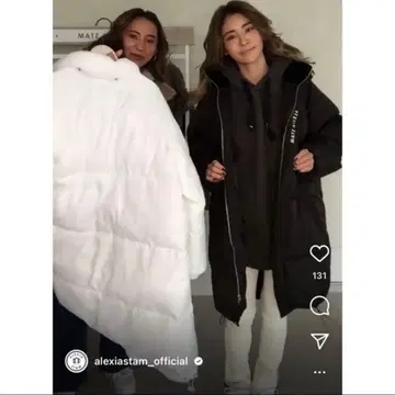 ALEXIASTAM 롱 패딩 코트 화이트 프리 사이즈