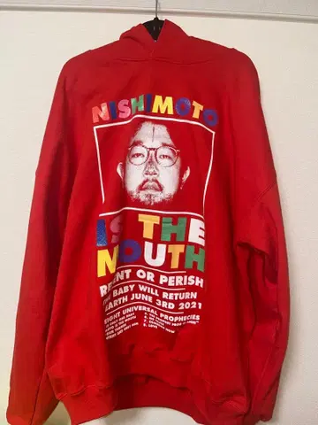 새상품 NISHIMOTO IS THE MOUTH 후드티 빨간색 후디