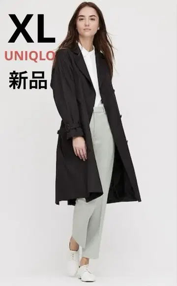 [ UNIQLO ] [ 택 포함 ] 블랙 롱 트렌치코트 XL