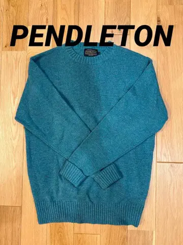 Pendleton 울 크루넥 스웨터 청록색