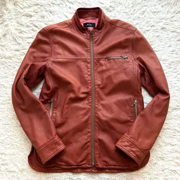 레어 컬러 BLUE WORK 싱글 라이더 라무 가죽 자켓