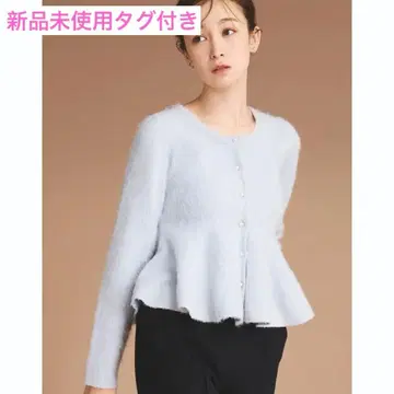 택 포함 미사용 새상품 CELFORD 퍼라이크 페플럼 가디건 SAX