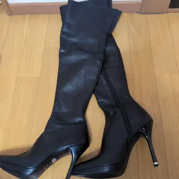 아무로 착용 모델 COMEX 블랙 니하이 부츠 23.5cm