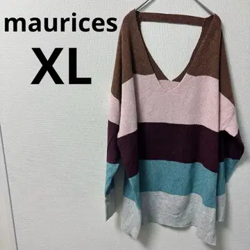 새상품급 maurices V넥 여성용 보더 긴팔 니트 [XL]